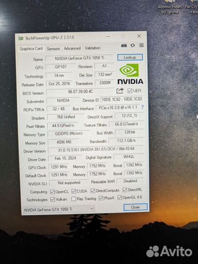 Palit GTX 1050 Ti 4 Gb