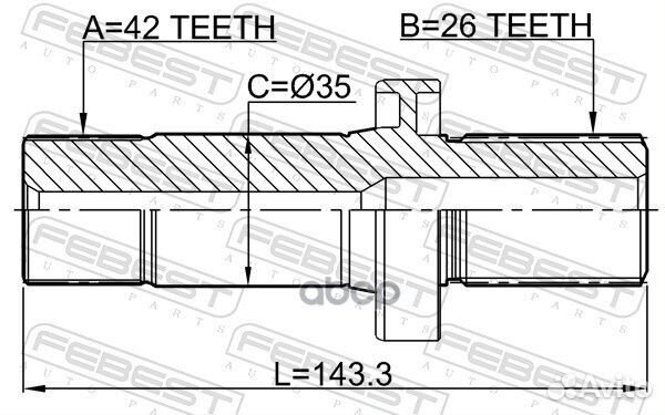 Полуось 2312-TRT5RH Febest