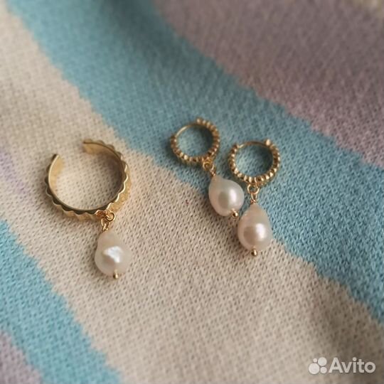 Серьги с барочным жемчугом