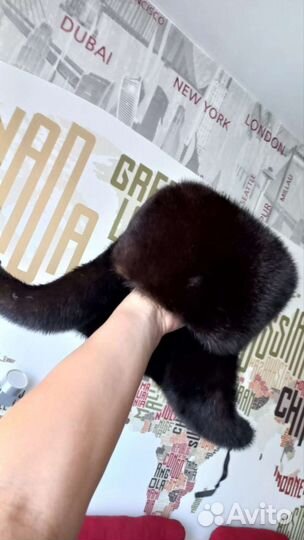 Норковая шапка мужская ушанка