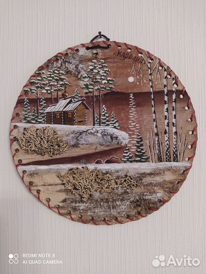 Панно картина на бересте