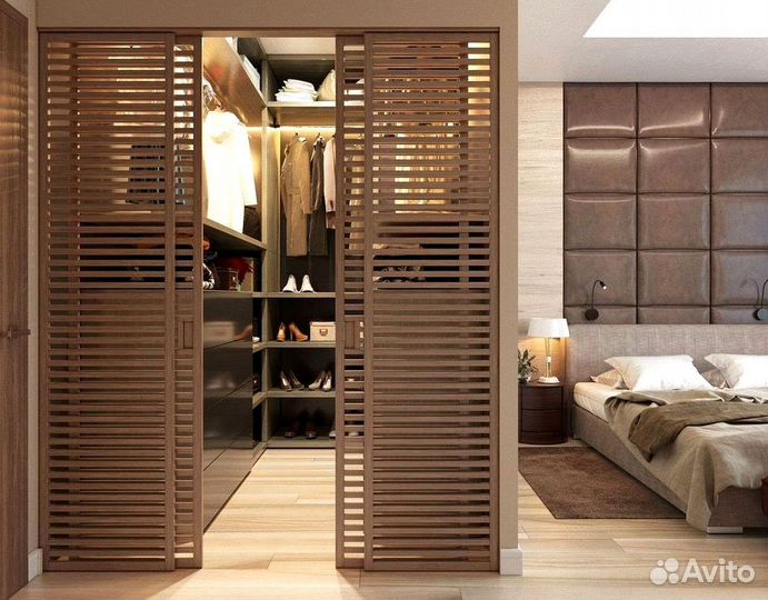 Раздвижные перегородки в гардеробную, шкаф