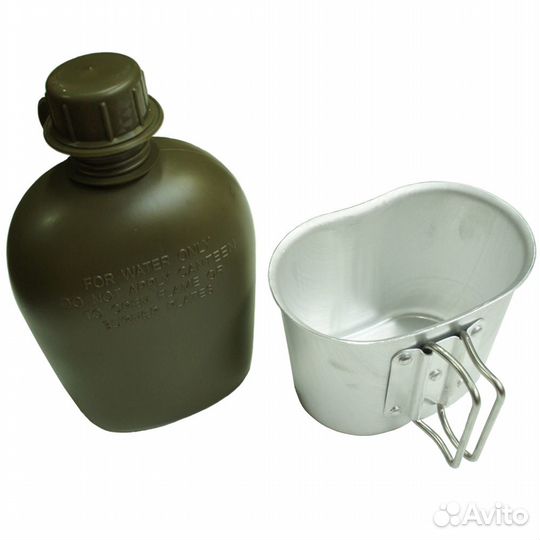 1988 Фляга с кружкой, 1 л., олива