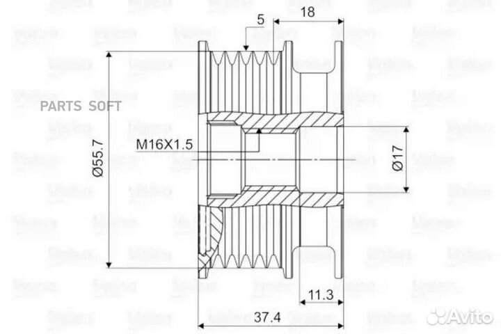 Valeo 588034 Шкив генератора (с крышкой) renault c