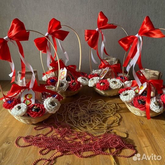 Кашпо / Корзина с чаем, кофе, конфетами в подарок