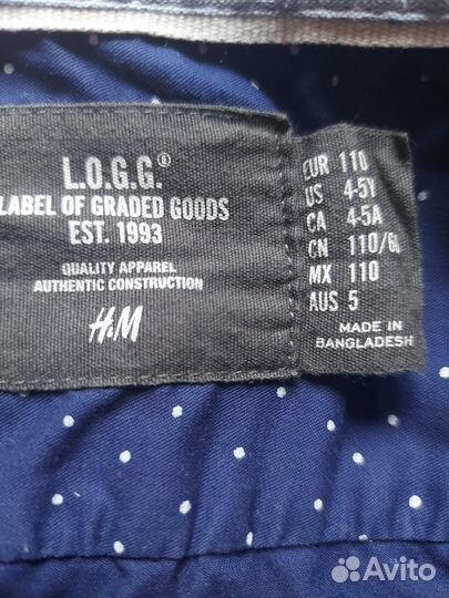Рубашка Logg H&M 4/5 лет