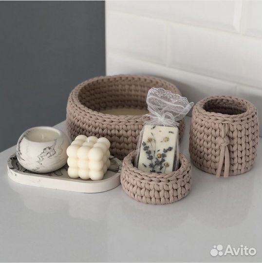 Корзина для хранения плетеная органайзер