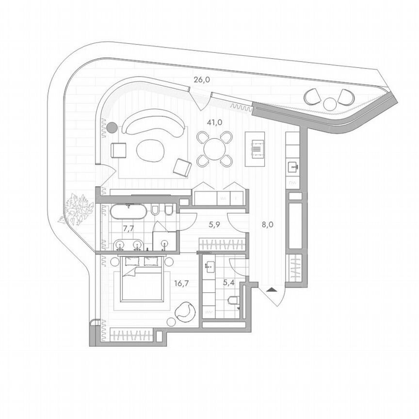 1-к. квартира, 92,5 м², 3/9 эт.