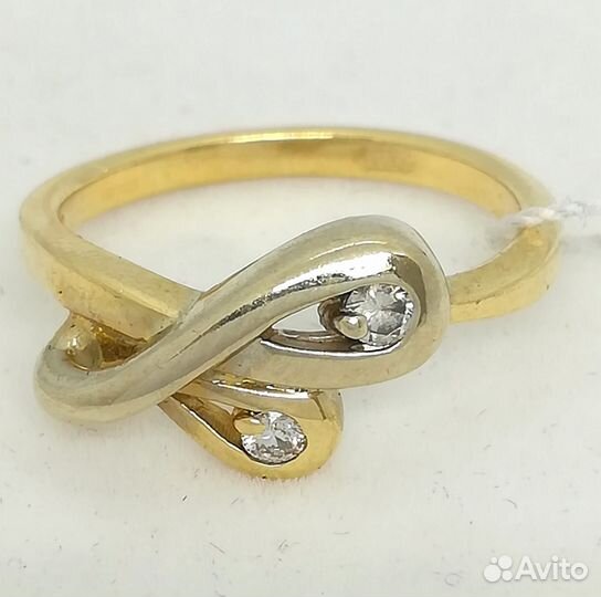 Кольцо / размер 17,5 / 3,55г / Золото585 / бриллиа