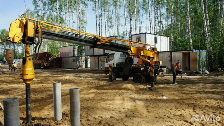 Аренда ямобура Isuzu. Сваи, опоры лэп