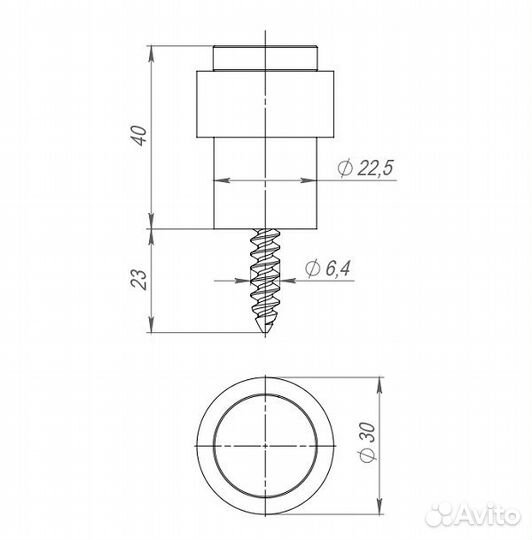 Упор напольный Fuaro stopper/14 (DS-14) AB бронза