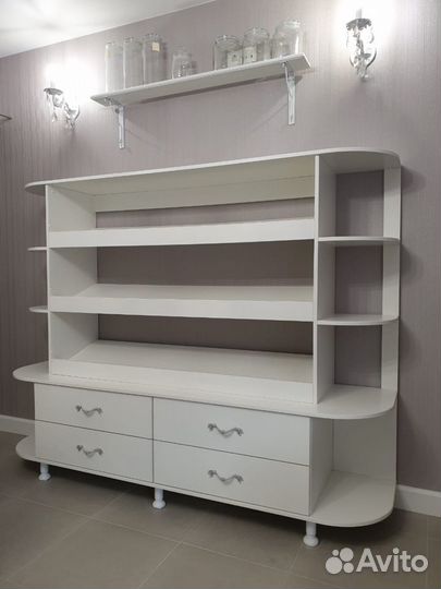 Стеллаж открытый с накопителем, прилавки