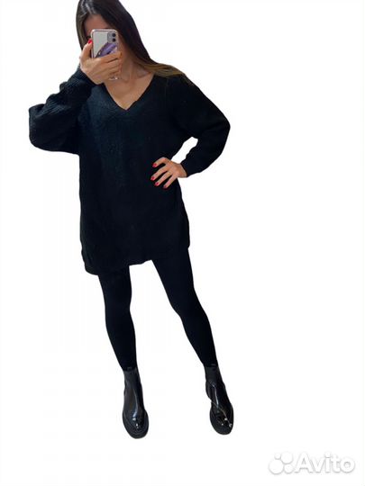 Стильный черный свитер HM basic