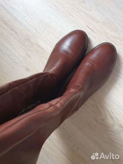 Сапоги. Нат.кожа.зима. стелька 26,5, на шир.голен