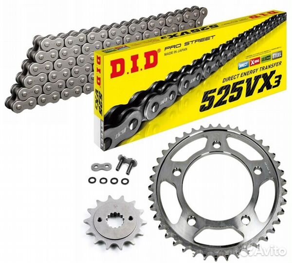 Комплект цепь и 2 звезды DID suzuki GSR750 DL 1000