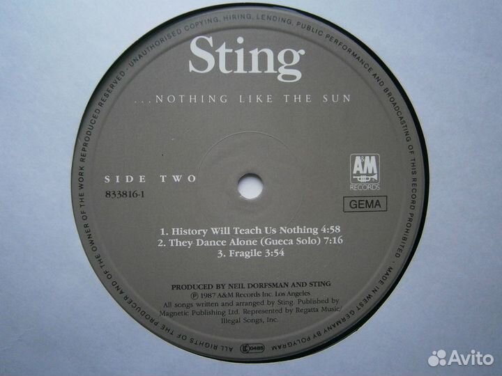2LP sting .nothing like THE SUN (germany)