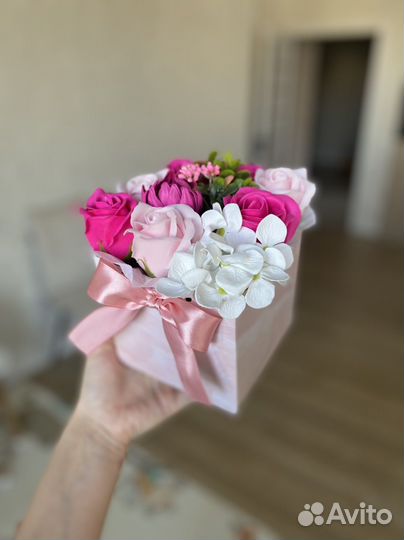 Букет из мыльных роз цветов