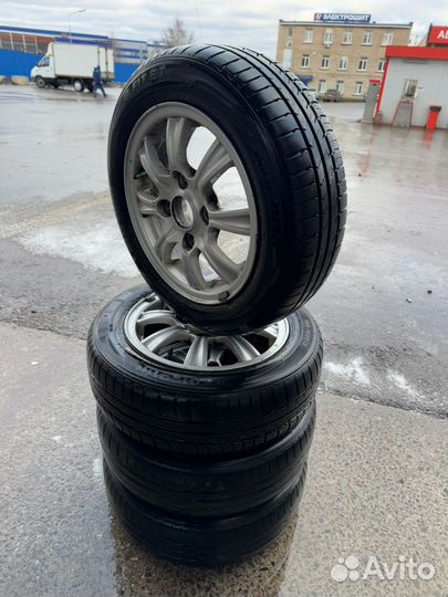 Литые диски р 13 4 114,3 (matiz) с летней резиной