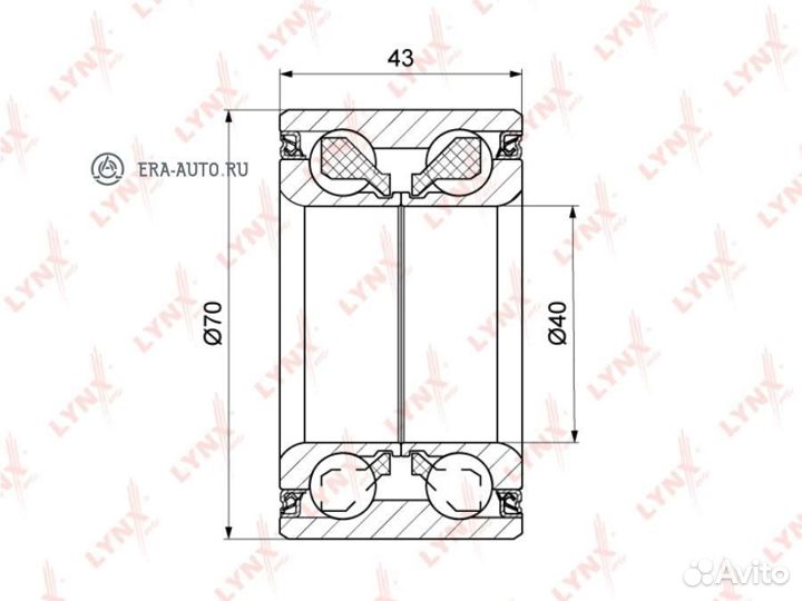 Lynxauto WB-1337 Подшипник ступицы задний (43x40x7