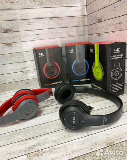 Беспроводные наушники P47 с микрофоном и радио
