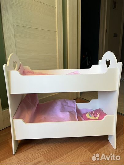 Кроватка для кукол двухъярусная