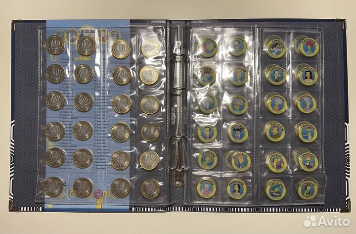 Альбом коллекционных монет Симпсоны - 72 шт