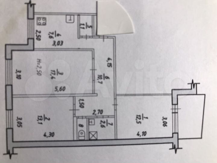 3-к. квартира, 66,2 м², 5/9 эт.