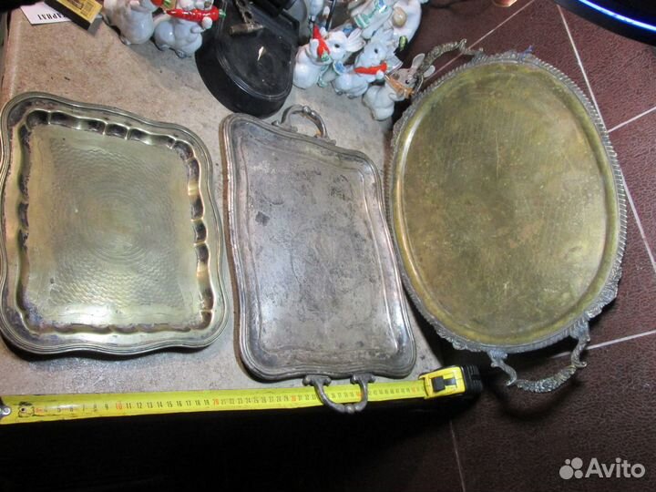 Поднос Фраже Тула царизм серебрение 19 век Fraget