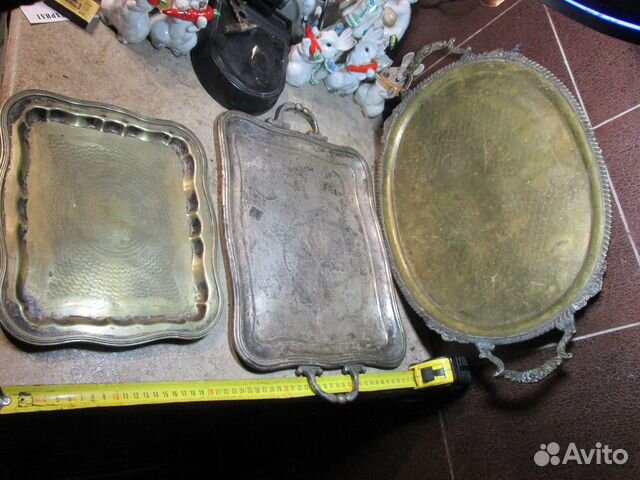 Поднос Фраже Тула царизм серебрение 19 век Fraget