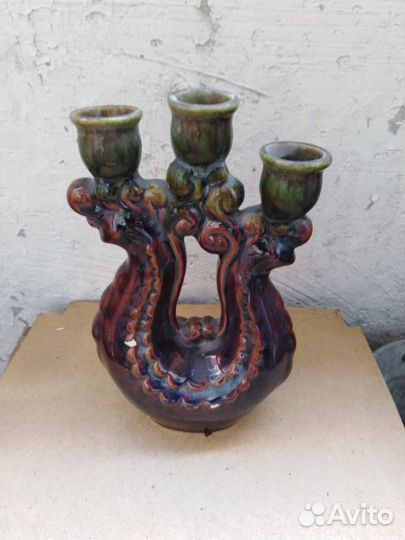 Канделябр подсвечник керамический СССР