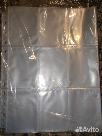 Листы для карт 62 шт двусторонние прозрачные