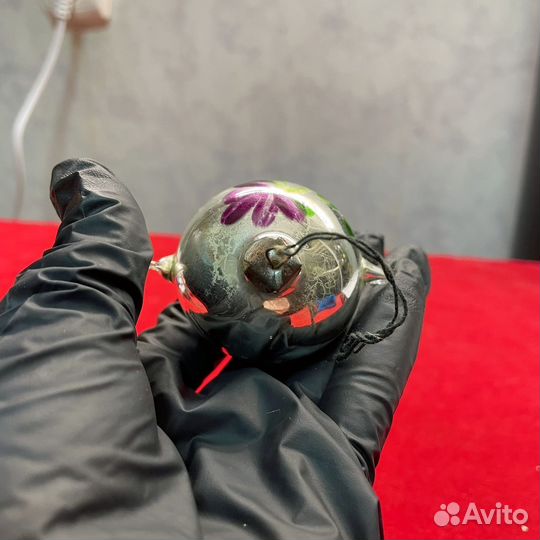 Елочная игрушка чайник стекло