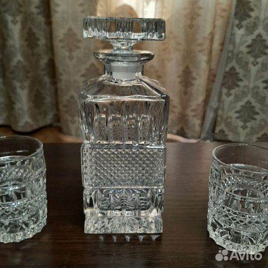 Хрустальный набор для виски и стаканы Богемия