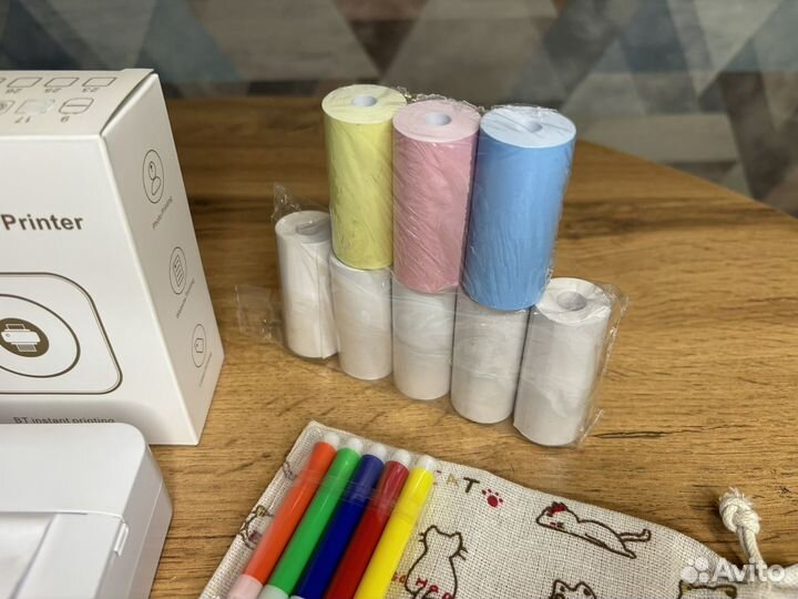 Мини-принтер фото термо подарочный набор белый