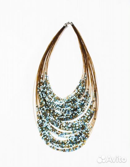 Колье из бисера на леске, длина внутренняя 40 см