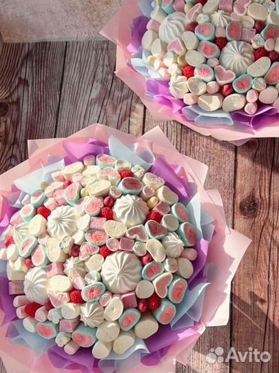 Сладкий букет из маршмеллоу для детей подарок