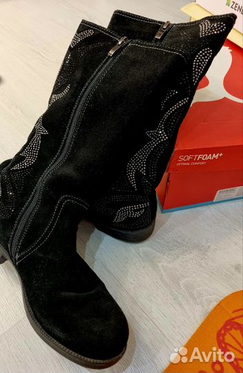 Сапоги зимние замшевые 38