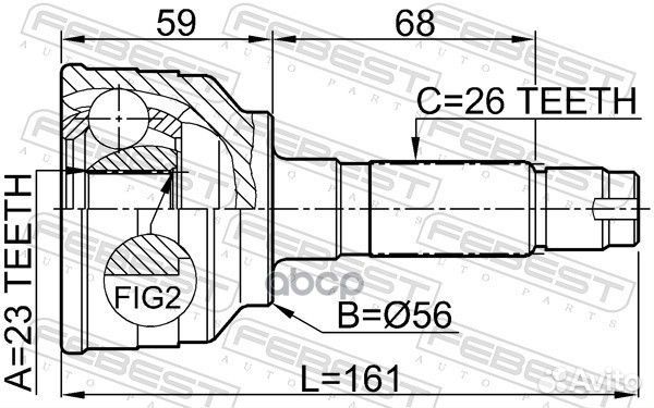 Шрус наружный 23x56x26 (mazda MPV LW 1999-2006)