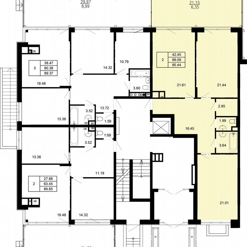 3-к. квартира, 95,3 м², 1/4 эт.