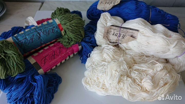 Пряжа х/б, п/шерсть для вязания СССР
