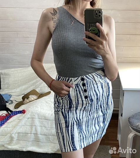 Топ юбка Платье XS S новое