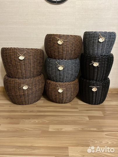 Кашпо горшки для цветов из ротанга