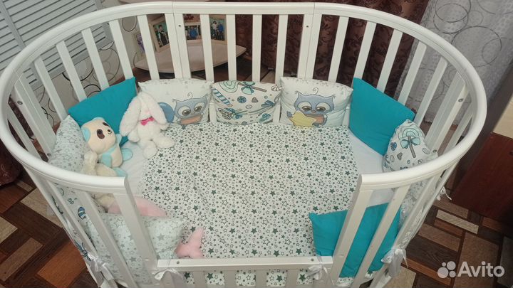 Детская кроватка трансформер с маятником