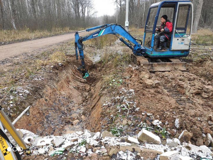 Услуги миниэкскаватора, гидробур