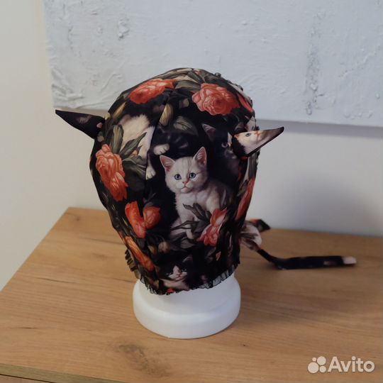 Шапка-чепчик с рожками (котята)
