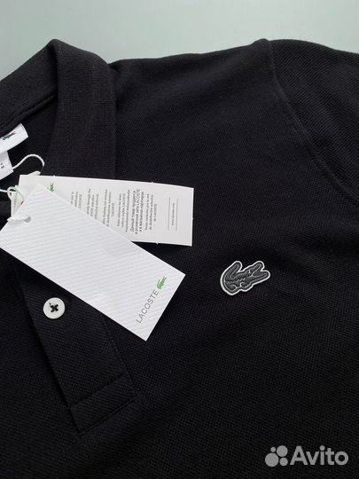 Мужское поло Lacoste черное