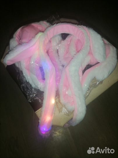 Ушки Зайца ободок на Новый год, уши поднимаются