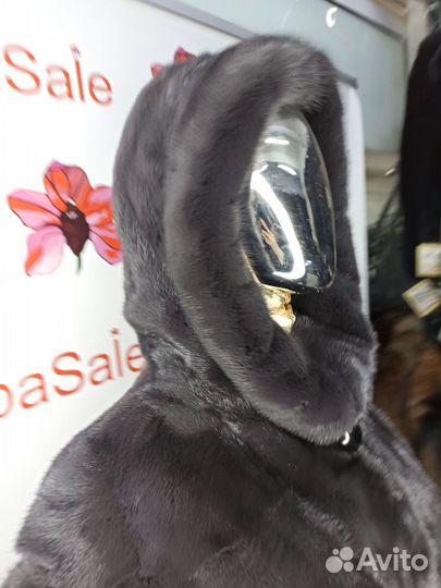 Шуба норковая новая 42 44 46 с капюшоном серая