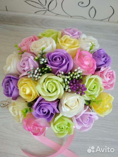 Восхитительные букеты из мыльных роз