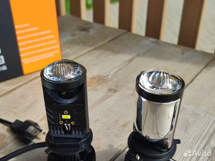 Автомобильные LED-лампы с линзами H4